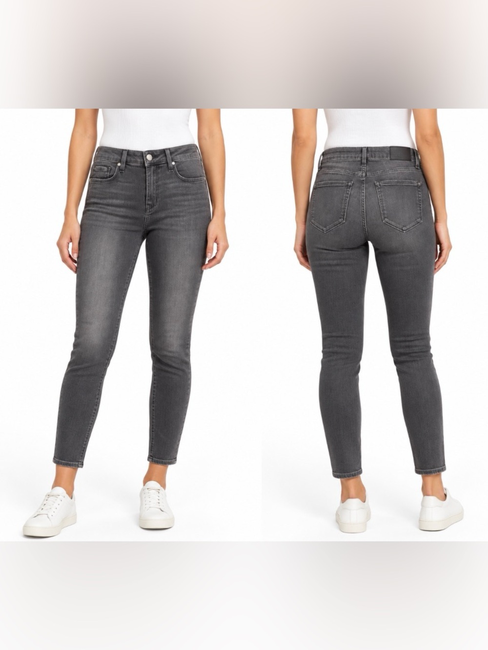 PAIGE Verdugo Ankle Skinny Jeans Charcoal Grey Stretch Size 30
